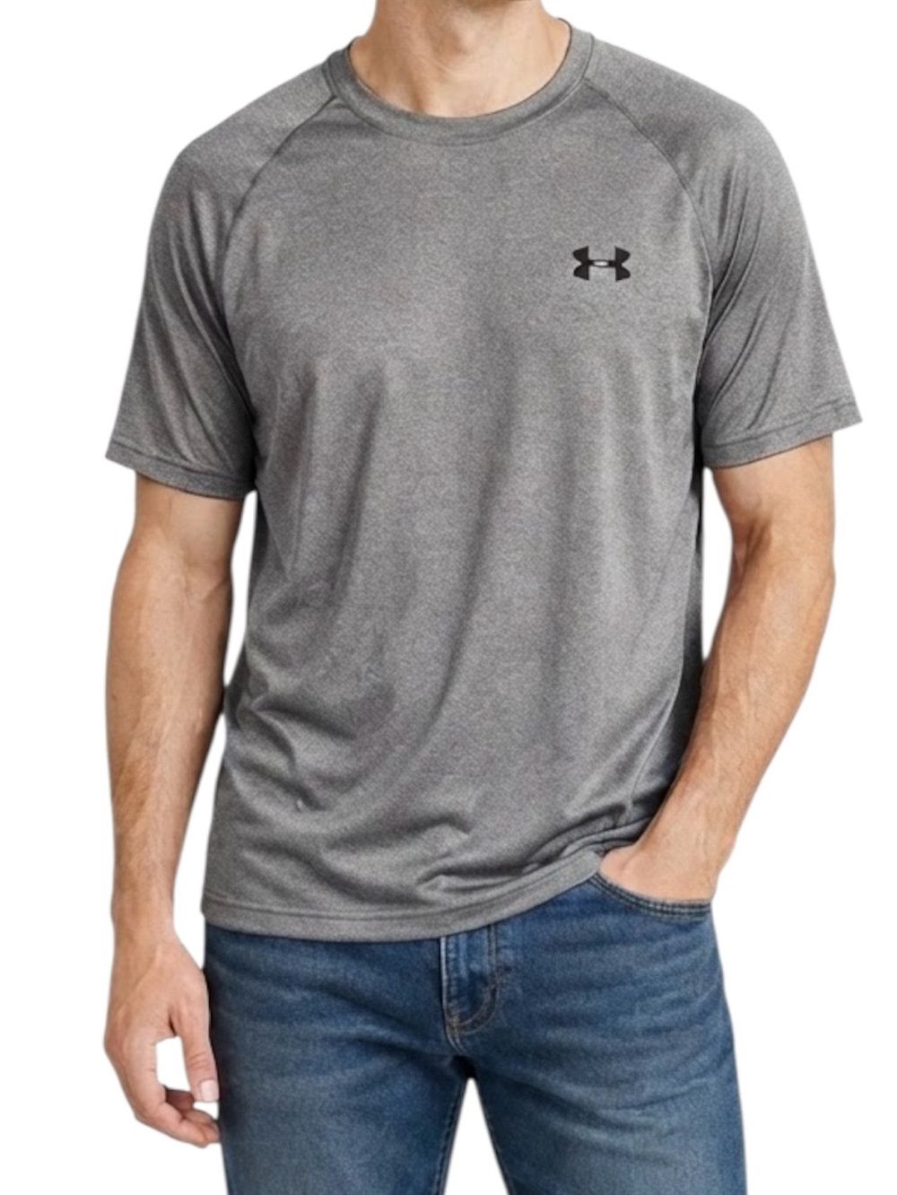 Under Armour Heat Gear Light Gray Top (Size: XL)